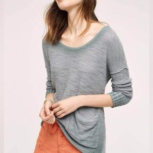 Anthro Ombre hi lo Knit Sweater top Front Pockets